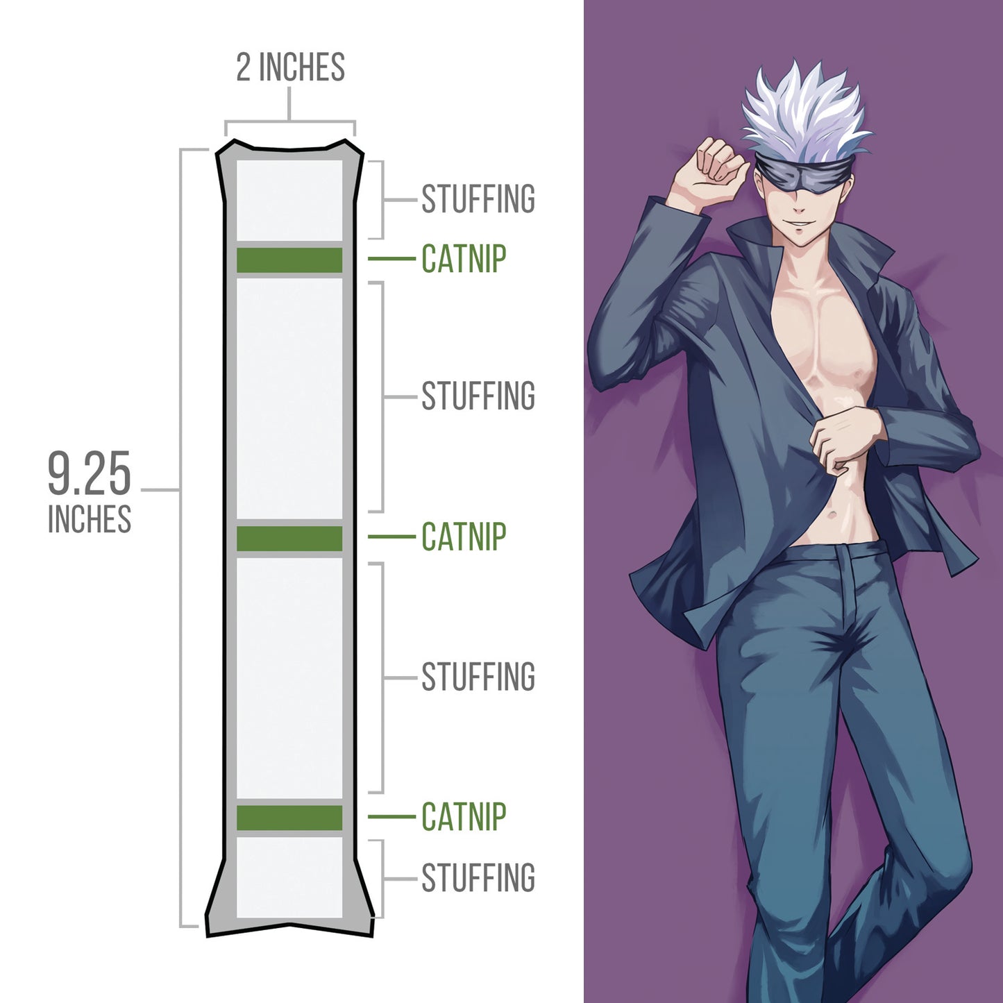 Anime - Gojo Catnip Body Pillow