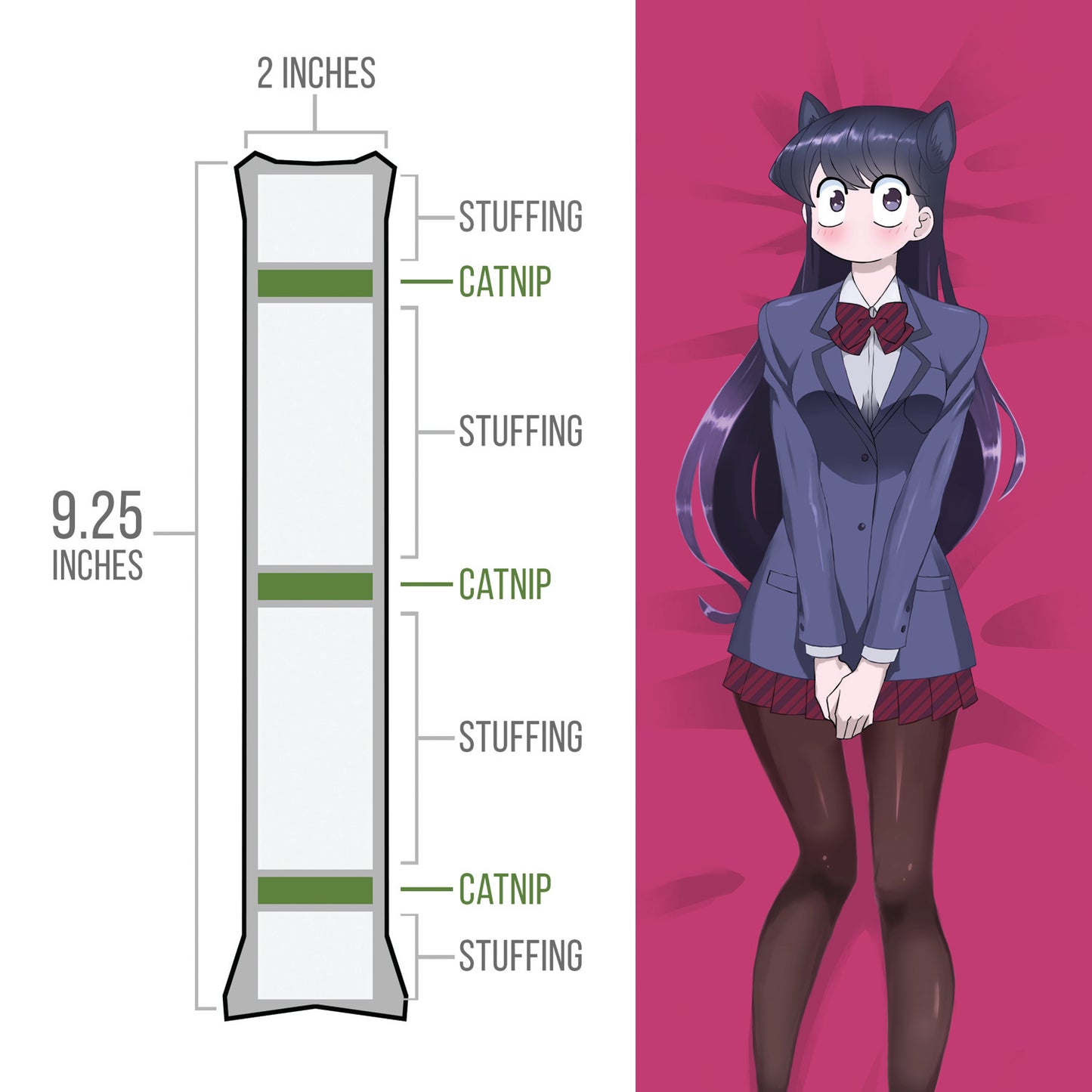 Anime - Komi Catnip Body Pillow