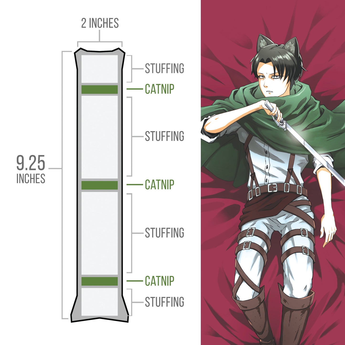 Anime - Levi Catnip Body Pillow
