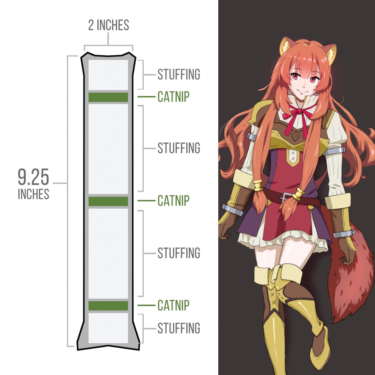 Anime - Raphtalia Catnip Body Pillow