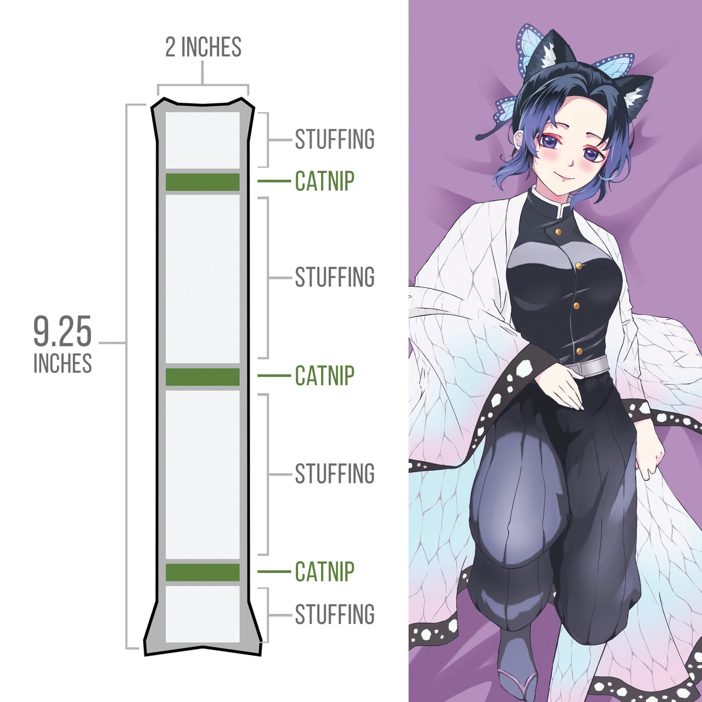 Anime - Shinobu Catnip Body Pillow