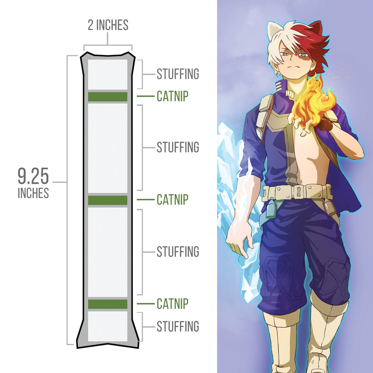 Anime - Todoroki Catnip Body Pillow