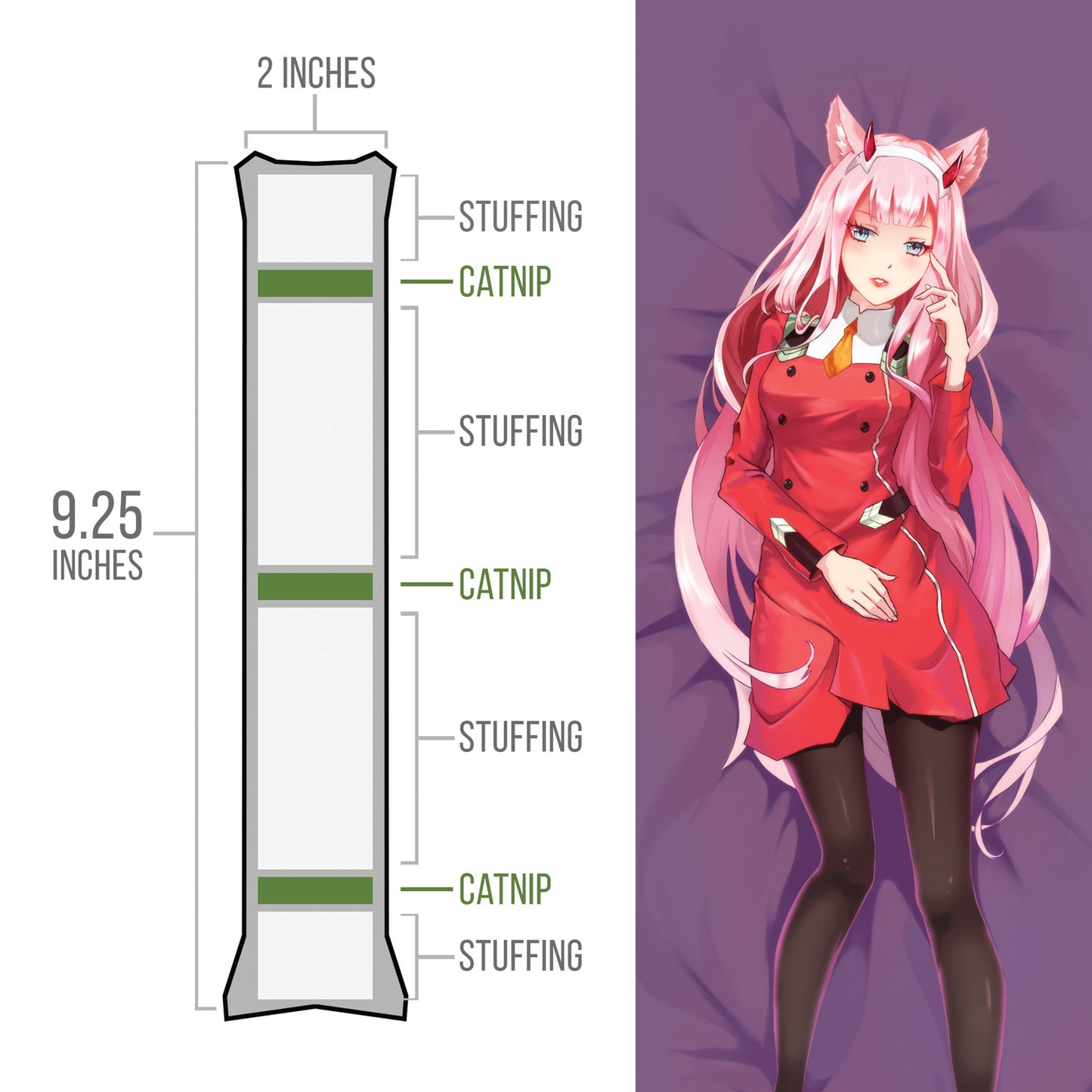 Anime - Zero Two Catnip Body Pillow