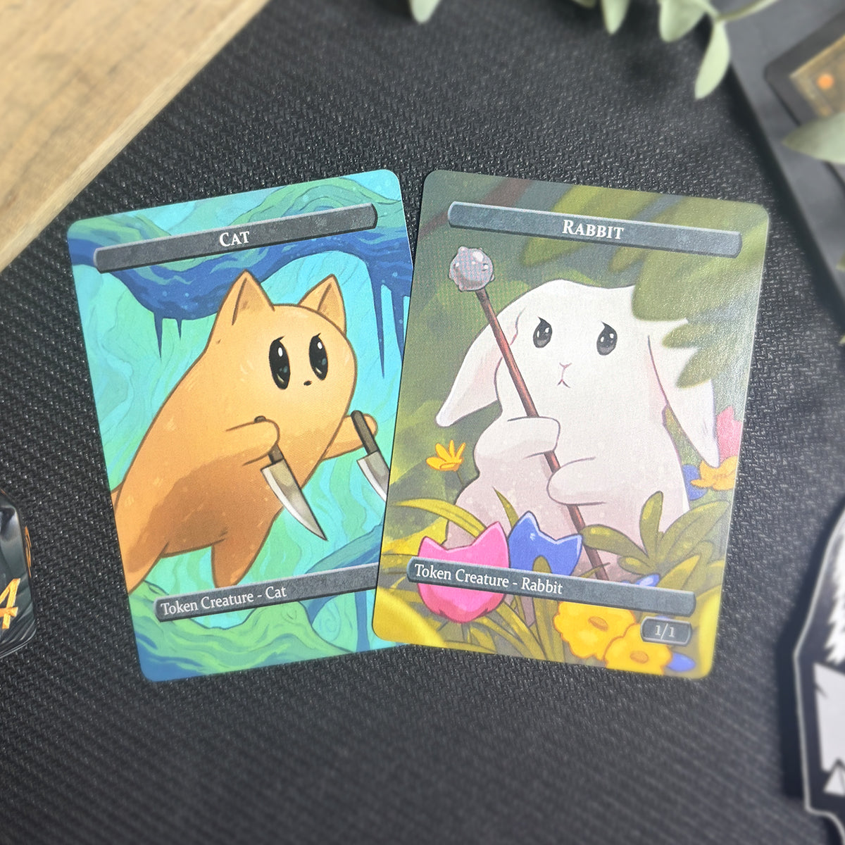 Rabbit & 2/2 Cat Token Set