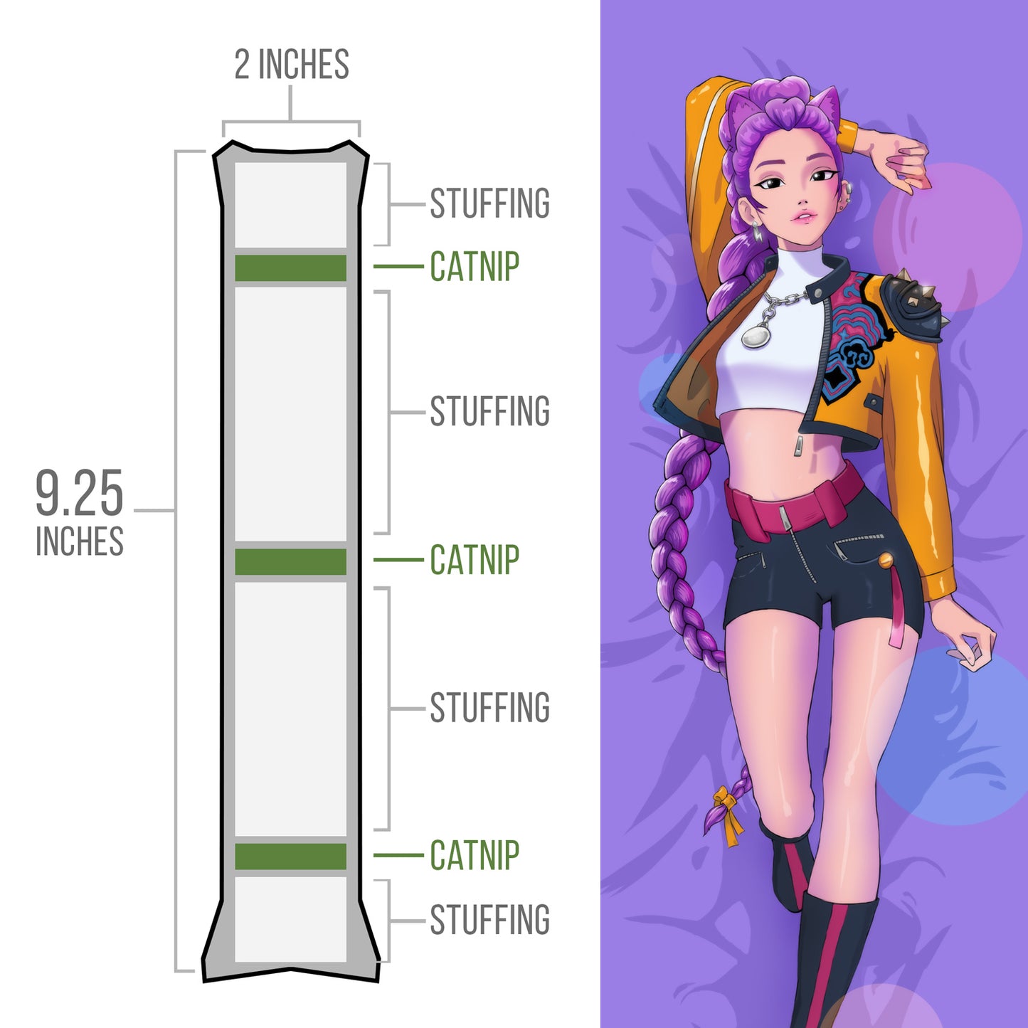 Kpop - Rumi Catnip Body Pillow